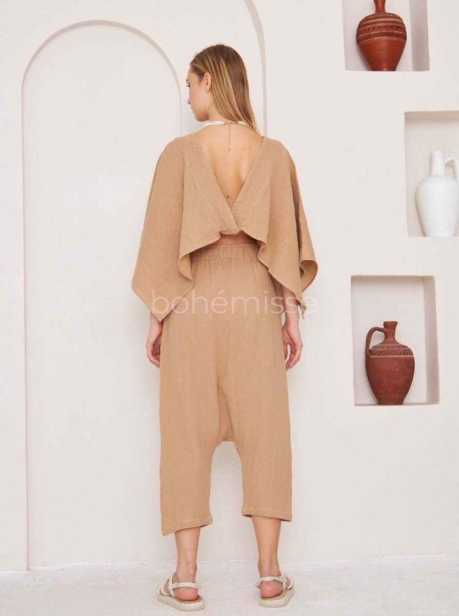 Ethnic Harmony Harem Pants in Brown - ##option2Boho Harem PantsXSEthnic Harmony Harem Pants in Brownbohémisse