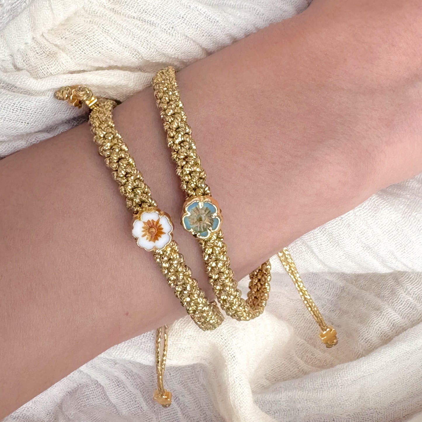 Alba Hand-Knotted Macramé Flower Bracelet