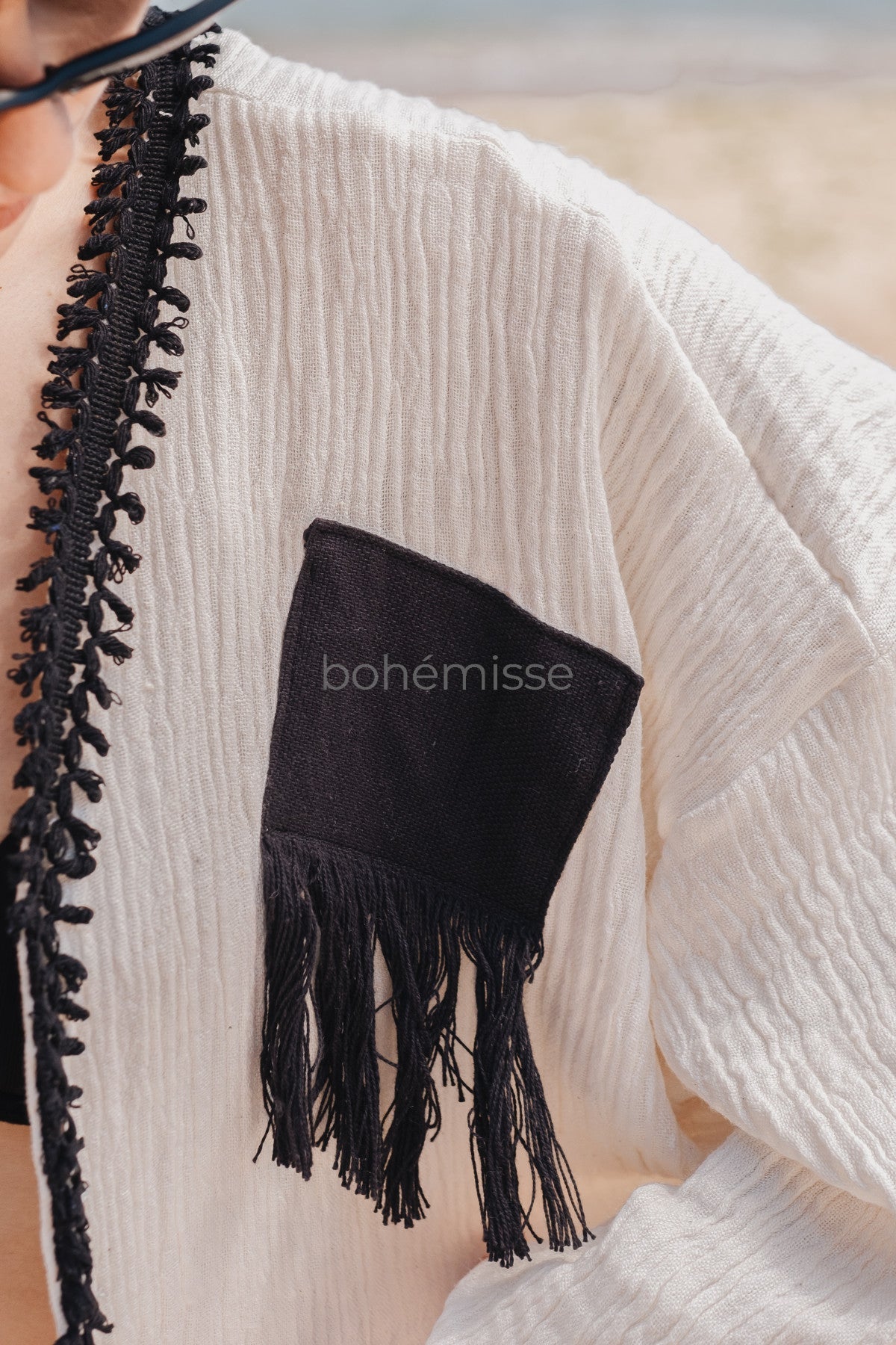 One-of-a kind Natural Beach Boho Kimono