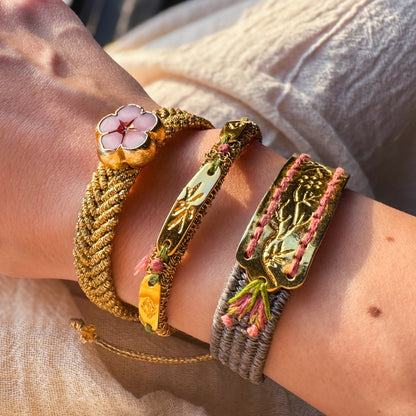 The Noctelle Rose Trio - Hand-Knotted Bracelet Set