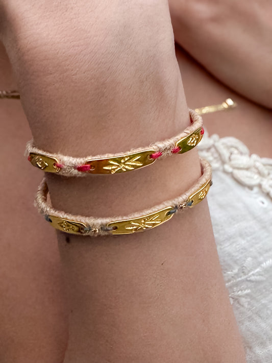 Anatolian Touch Slender Woven Bracelet - Symbolic Gold Plate