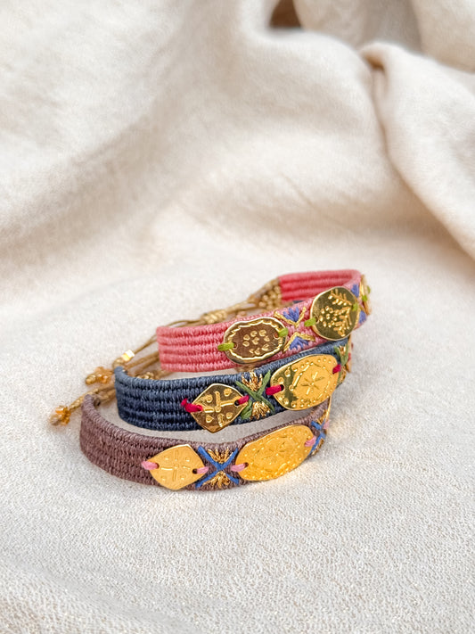 Anatolian Touch Bold Woven Bracelet - Wide Symbolic Design