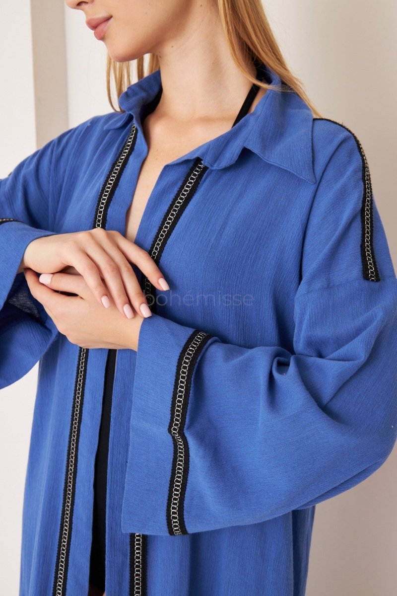 Azure Boho Blue Boho Kimono - ##option2KimonoS - MAzure Boho Blue Boho Kimonobohémisse