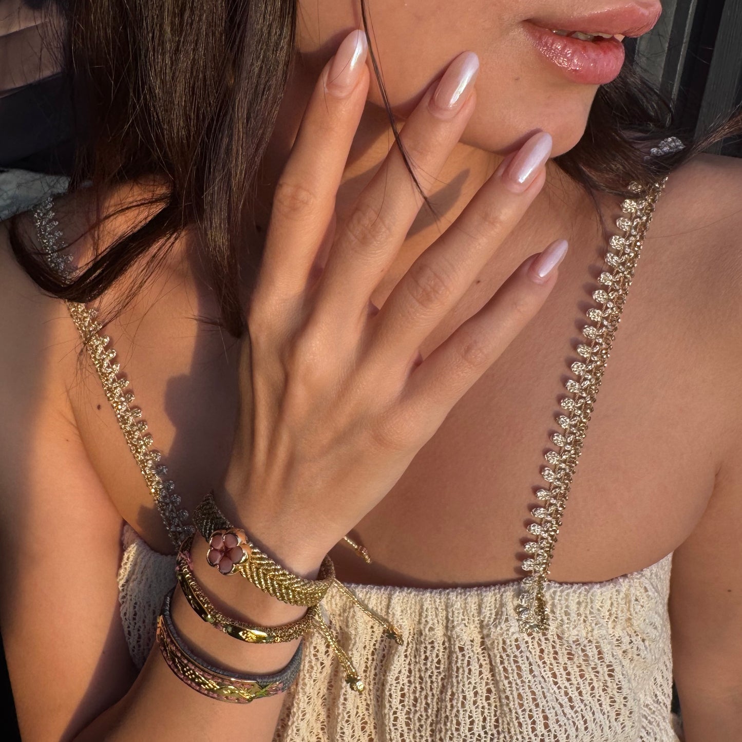 The Noctelle Rose Trio - Hand-Knotted Bracelet Set