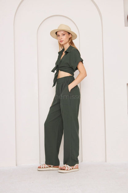 Cotton Calm Boho Crop Top and Pants Matching Set - ##option2Boho Matching SetsXSCotton Calm Boho Crop Top and Pants Matching Setbohémisse