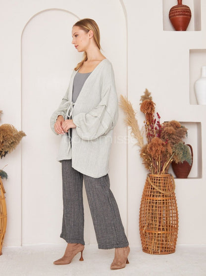 Cozy Boho Gray Muslin Organic Cotton Pants - ##option2Boho PantsXSCozy Boho Gray Muslin Organic Cotton Pantsbohémisse