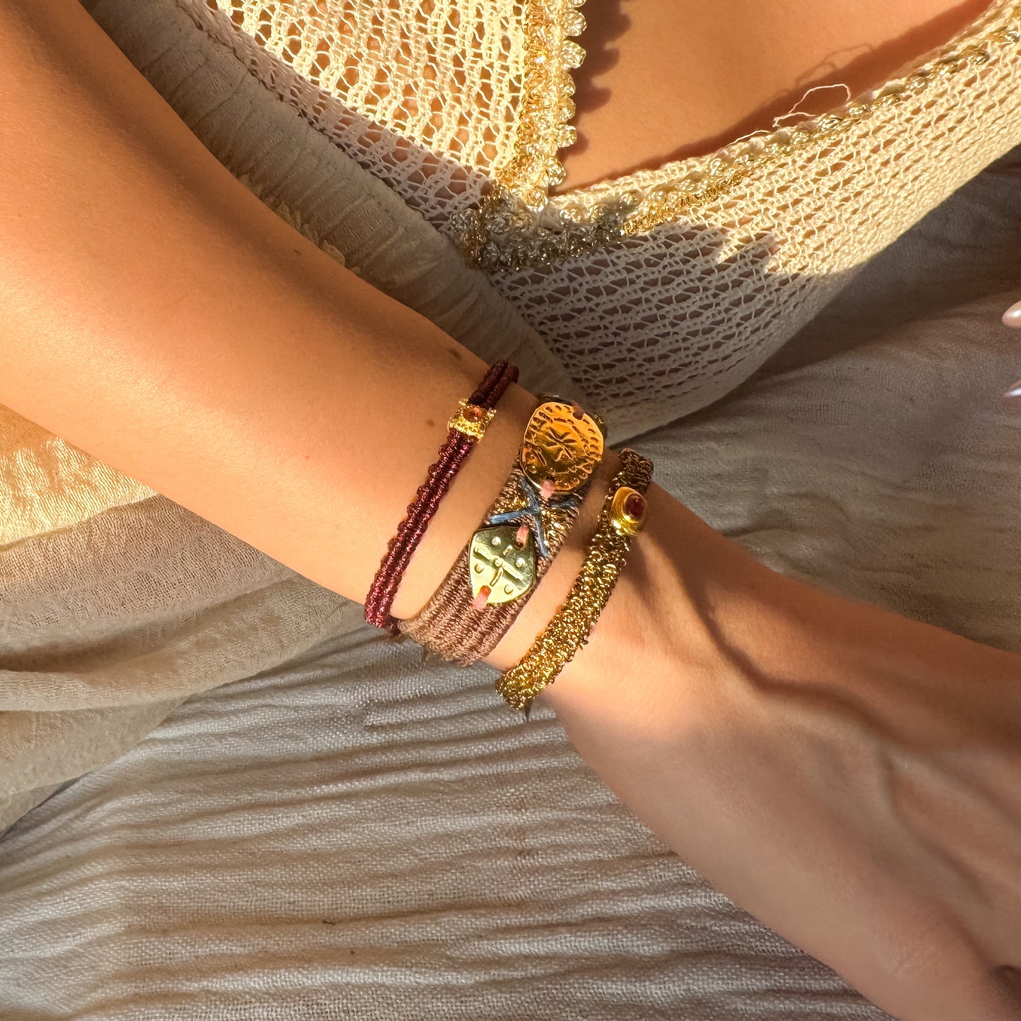 The Solaris Trio – Hand-Knotted Bracelet Set