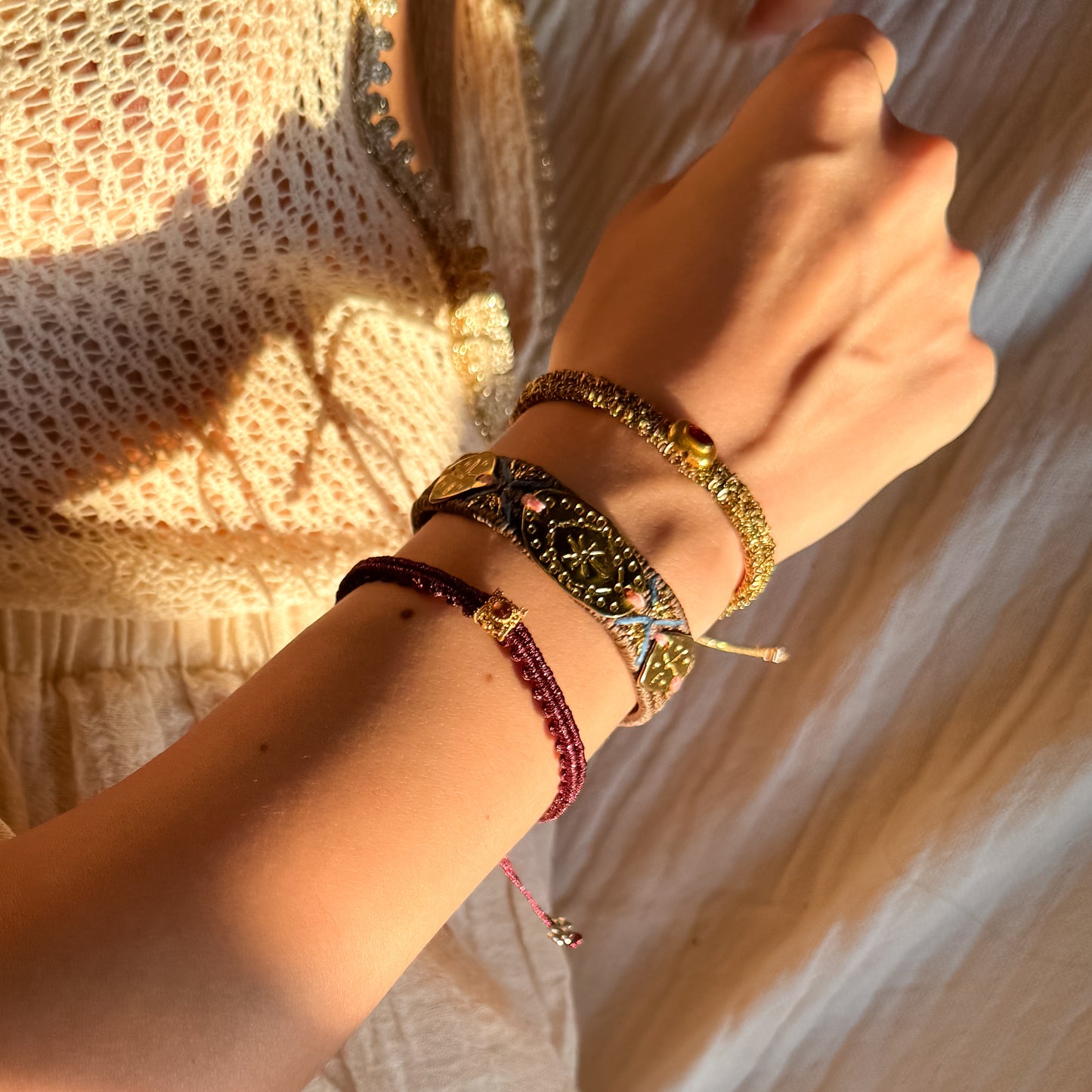 The Solaris Trio – Hand-Knotted Bracelet Set