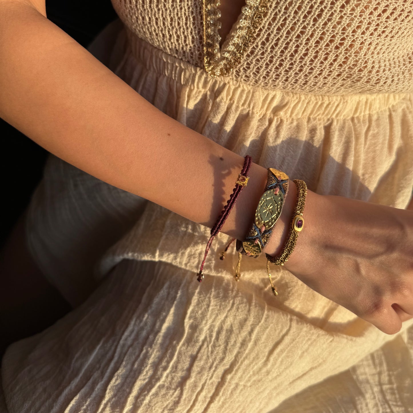 The Solaris Trio – Hand-Knotted Bracelet Set