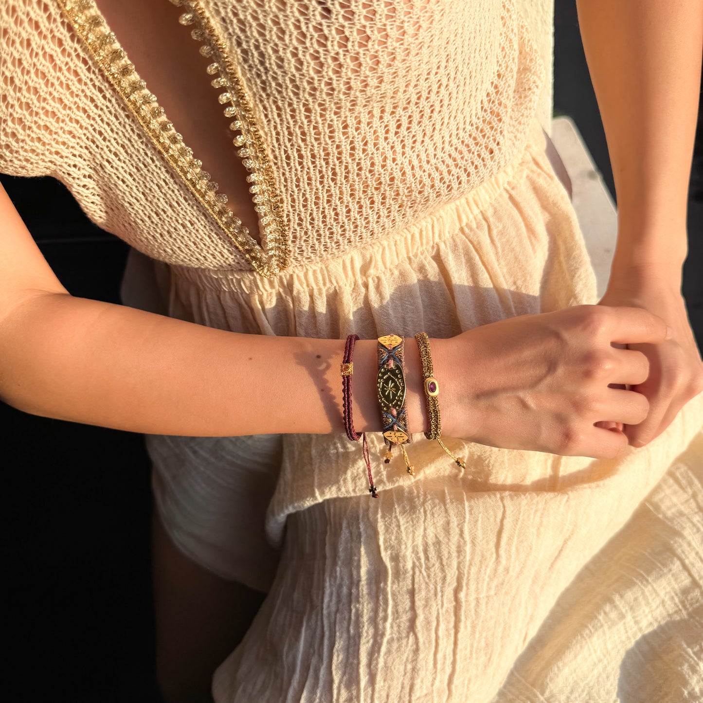 The Solaris Trio – Hand-Knotted Bracelet Set
