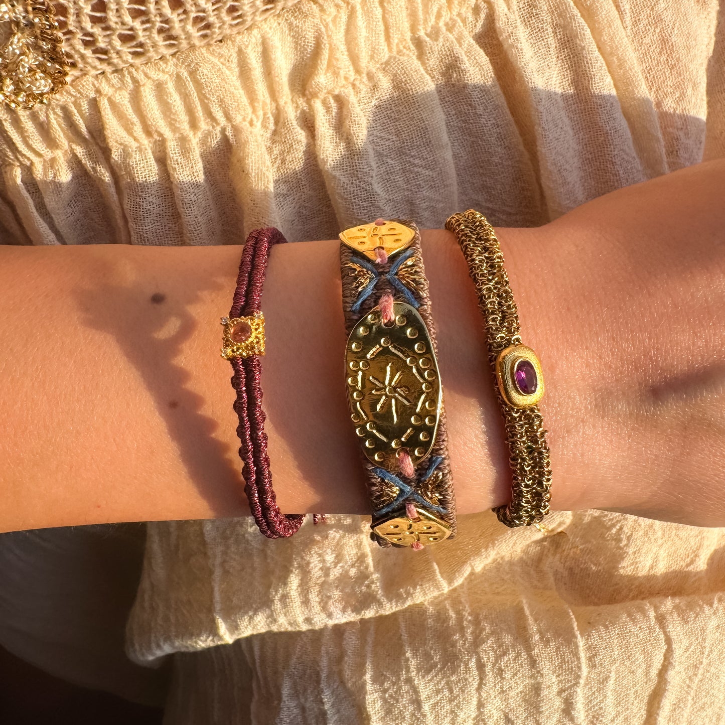 The Solaris Trio – Hand-Knotted Bracelet Set