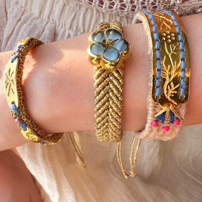The Aegean Bloom Trio - Hand-Knotted Bracelet Set