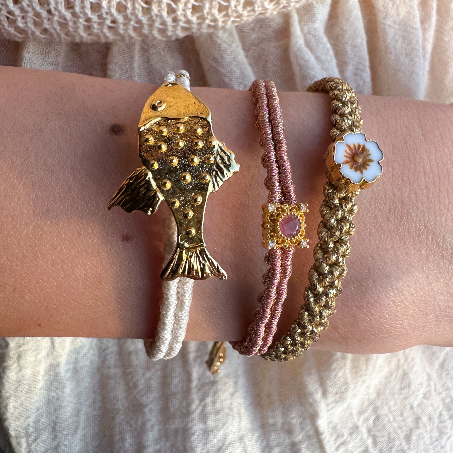 The Rosaline Bloom Trio - Hand-Knotted Bracelet Set