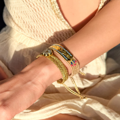 The Coastal Meadow Duo - Hand-Knotted Bracelet Set