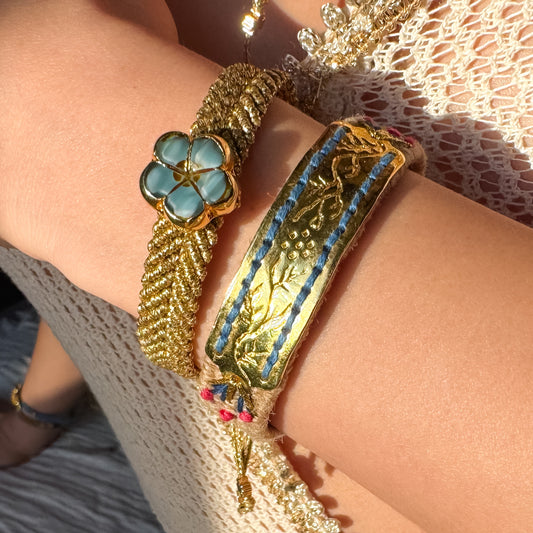 The Coastal Meadow Duo - Hand-Knotted Bracelet Set