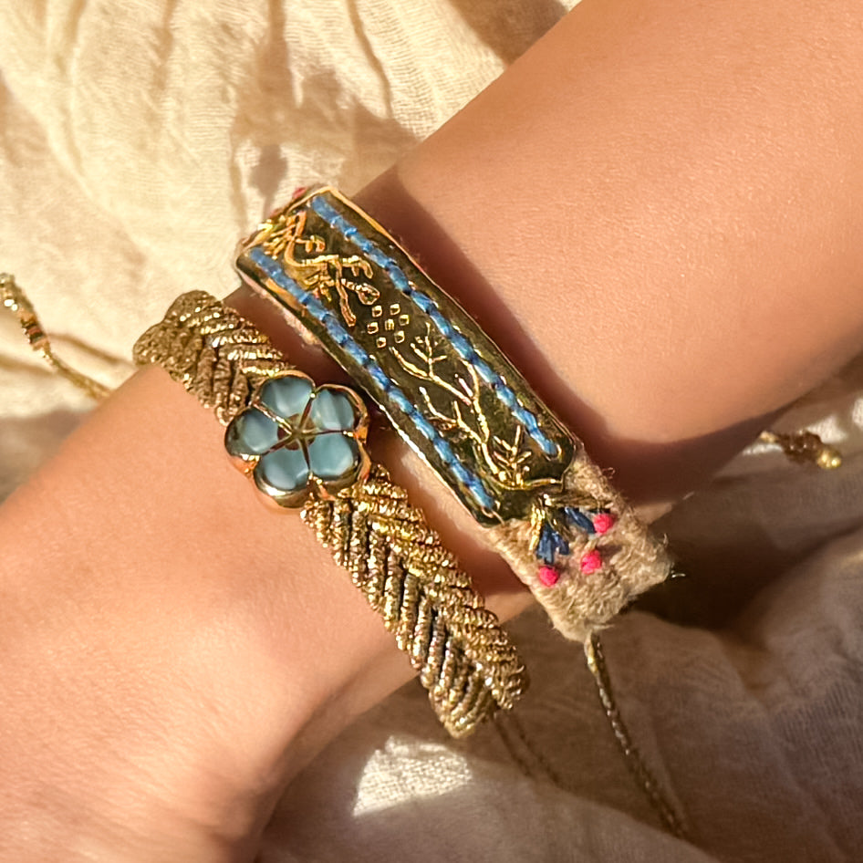 The Coastal Meadow Duo - Hand-Knotted Bracelet Set