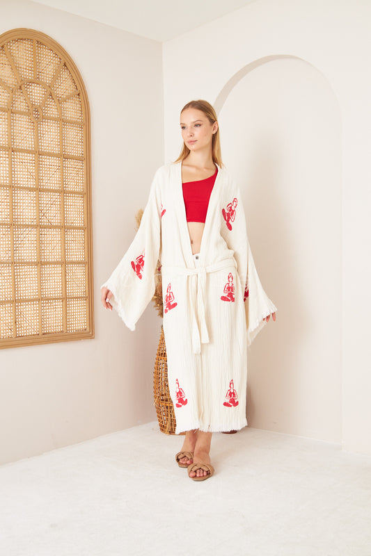 Namaste Kimono in White - bohémisse"