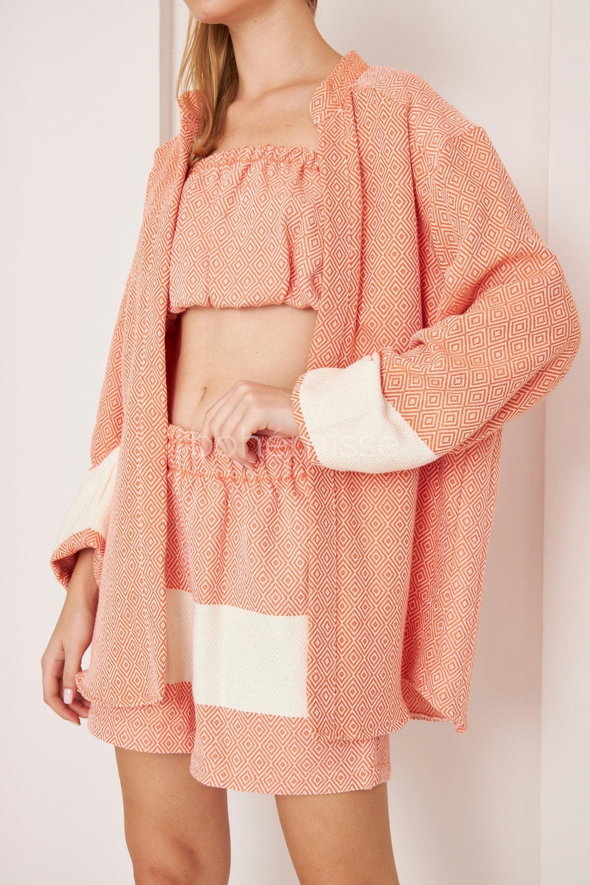 Sunlit Boho Kimono Jacket in Pink - bohémisse"