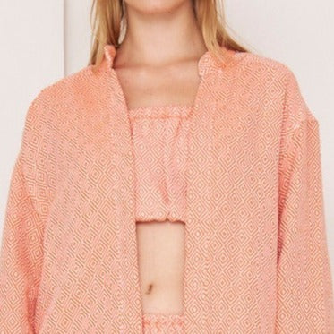 Sunlit Bohem Pembe Straplez Crop Top