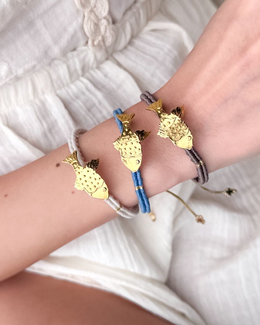 Fish Talisman Macrame Bracelet - Good Luck Charm