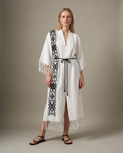 Velora Kimono – Embroidered Long Kimono Robe