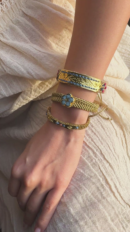 The Aegean Bloom Trio - Hand-Knotted Bracelet Set