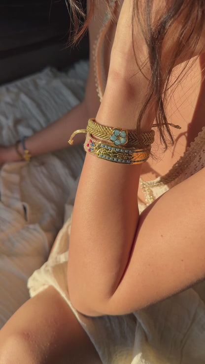 The Coastal Meadow Duo - Hand-Knotted Bracelet Set