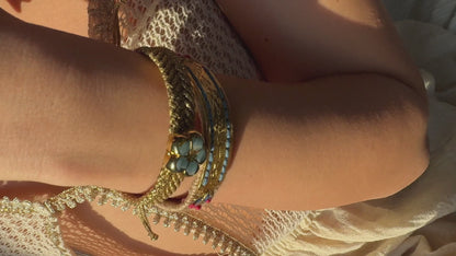 The Coastal Meadow Duo - Hand-Knotted Bracelet Set