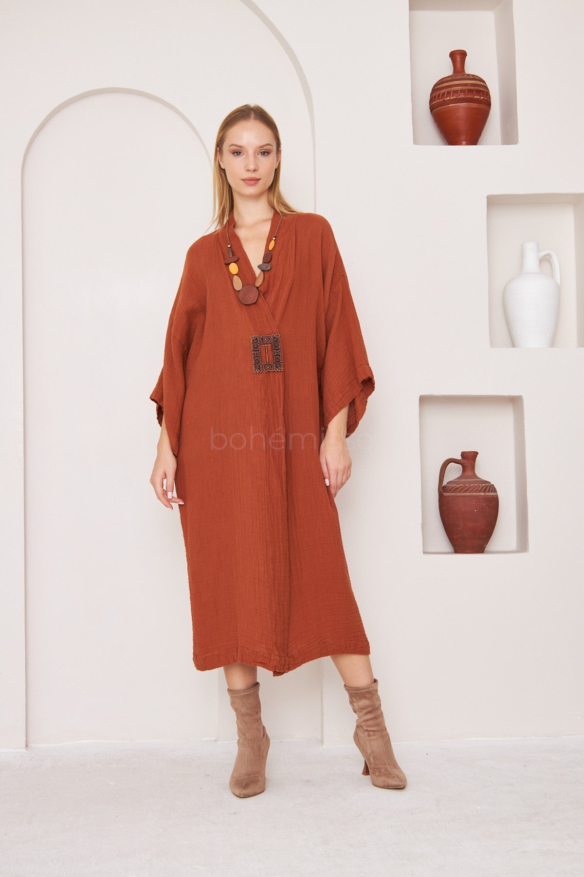 Rustic Rouge Boho Kimono